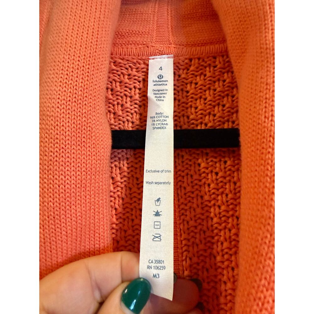 Lululemon Shawl Collar Knit Cardigan – Size 4 - Picture 3 of 4